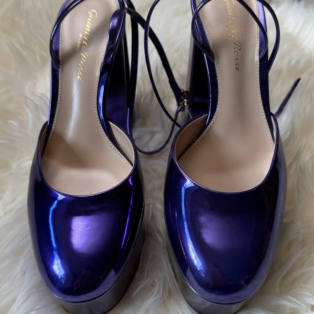 Gianvito Rossi 110mm Dua metallic platform pumps